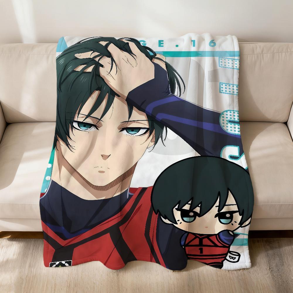Fanart Cool Anime Blue L-lock Chibi Flannel Soft Warm Plush Blanket Sofa Living Room Pet Hogar Bedroom Gift Home Car Portable