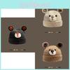 Niedliche Teddybär Wollmütze Damen Herbst Winter Saison Cartoon Strickmütze Trendig
