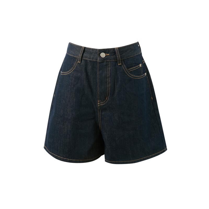 Sancai 2026 Summer High-Waist Straight-Leg Denim Shorts