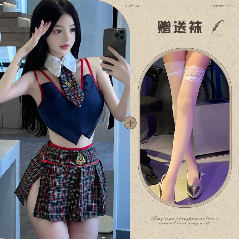 Night listening incense sexy sexy lingerie college style student split uniform seduction student costume cosplay suit