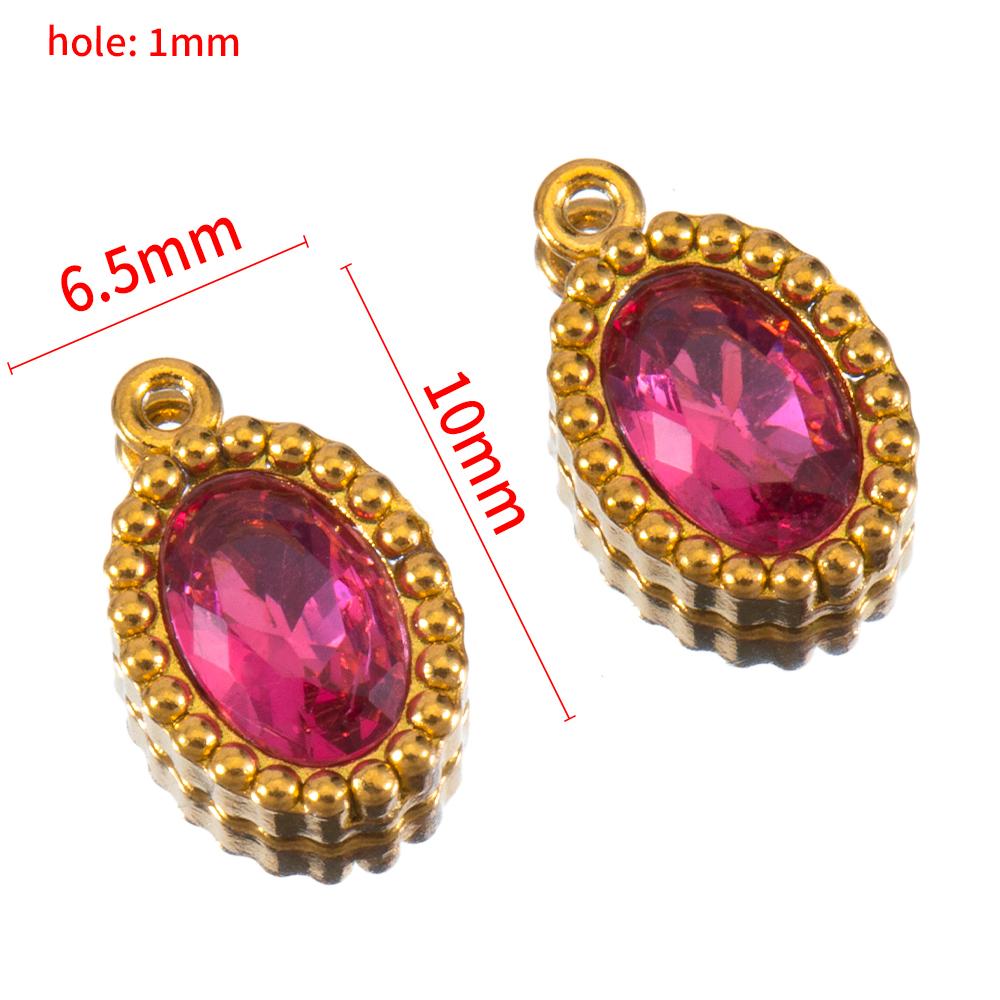 10pcs Shiny Crystal Waterdrop Charms Stainless Steel Colorful Oval Pendants for Necklace Earrings DIY Cloth Jewelry Making Bulk