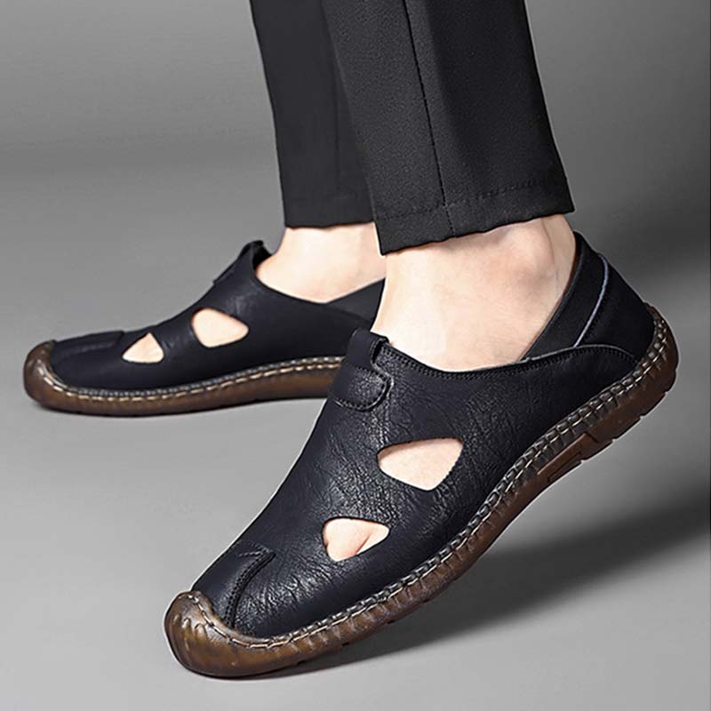 Men's Leather Shoes Relaxed Breathable Soft Soled Driving Shoes for Men Casual Large Size Leather Shoes Zapatos Hombre