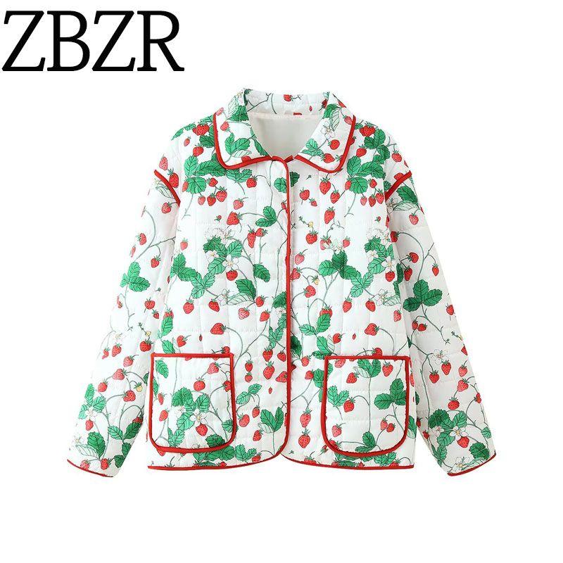 Za New Fall Women's Clothing 2025 Fashion Wind French Style Design Fashion Loose-Fitting Long Sleeves Print Cotton Coat Jacket
