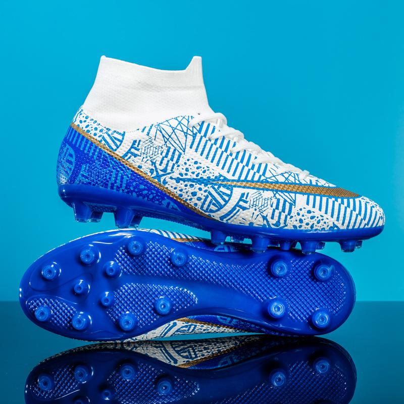 2398 High-top Football Shoes Men and Women Children Broken Nails Artificial Turf Long Nails Student Competition Training Shoes