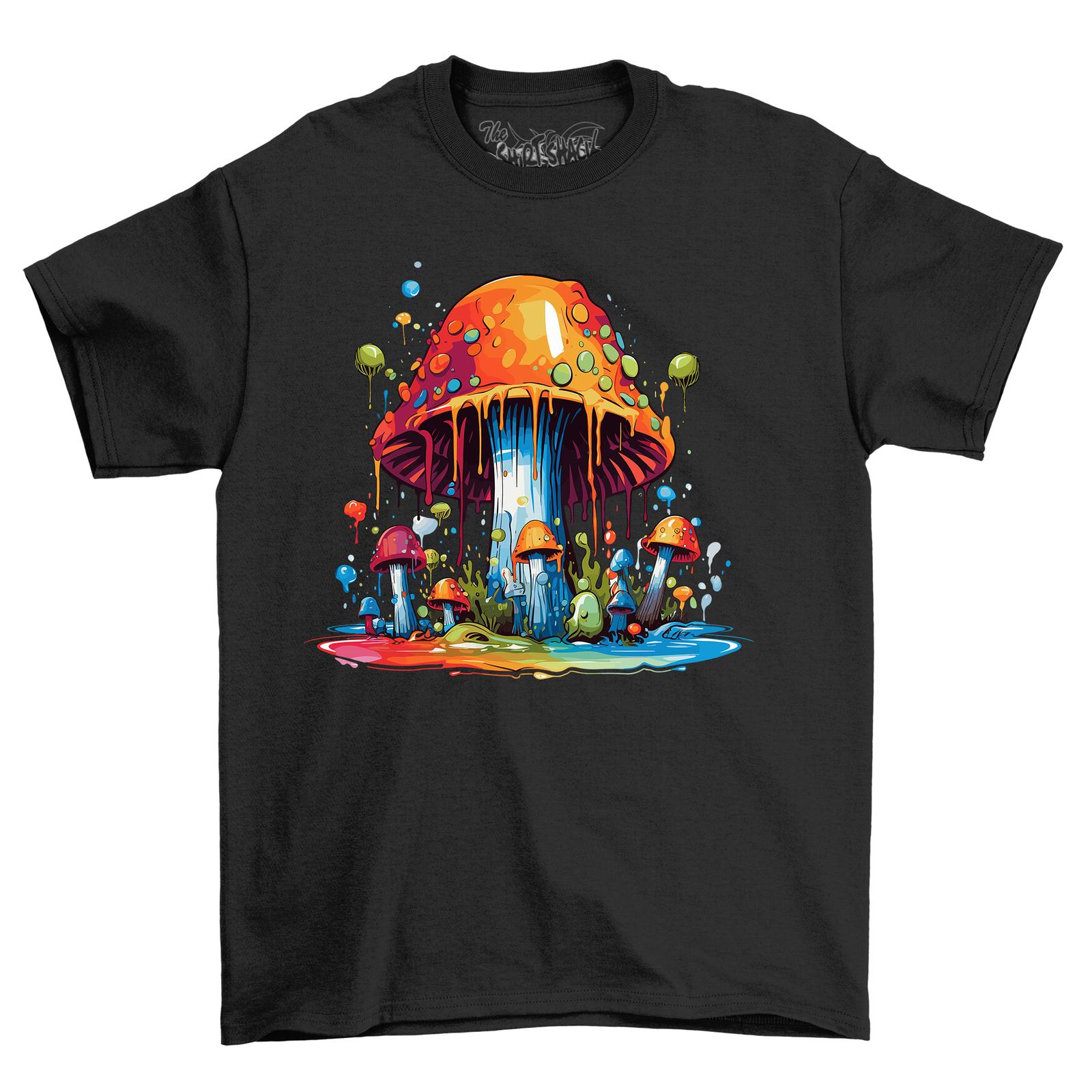 Muchroom Paint Drip Design T-Shirt Mens Womens Tees Top - Funny and Trippy! Funny T-Shirt Mens Womens Tees Top, Unisex Pri 3XL