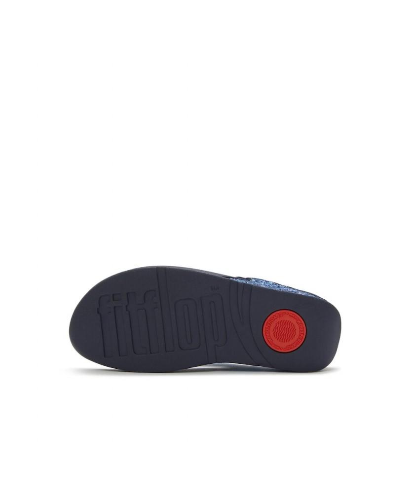Fitflop Women'S Lulu Multi-Tone Glitter Toe-Post Sandals - Cosmic Blue (Ft61K2T01N)