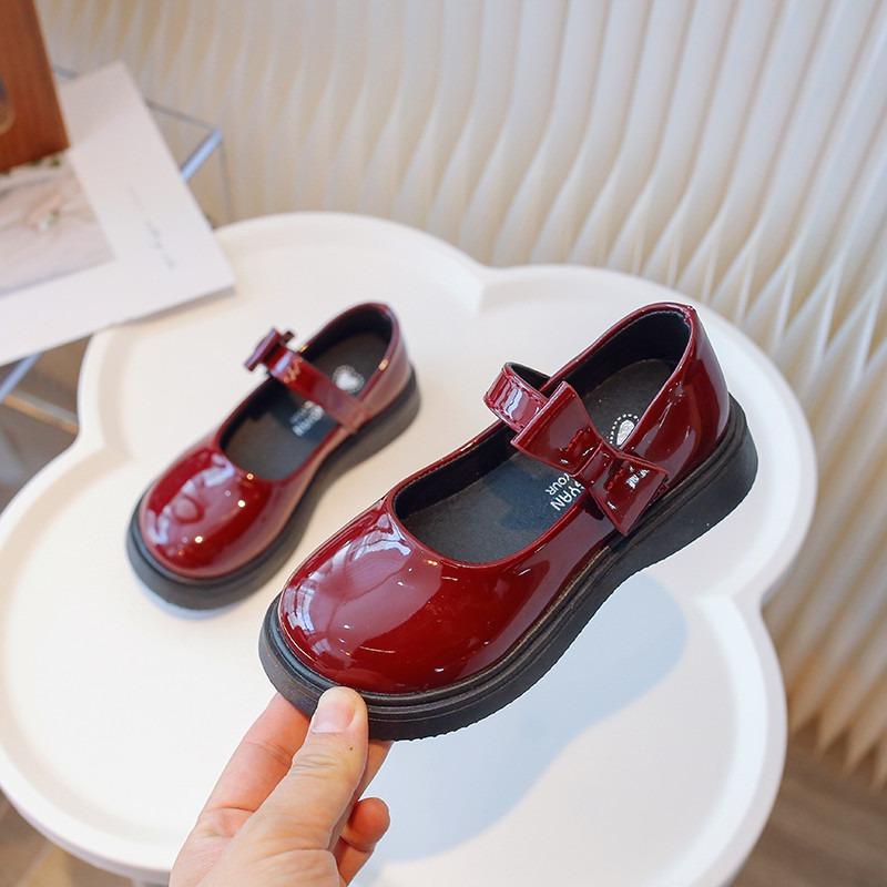 

детские ученические кожаные туфли, одинарные туфли для детей 35 бордовый