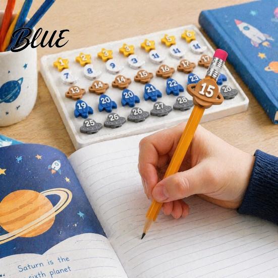 Organizing Tools for Wooden Pencils Cute Pencil Toppers Lovely Charms Pen Numbered Caps Primary School Toppers Decorations Supplies Classroom