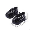 BJD Doll Shoes Buckle Straps Mary Janes Glossy Toy Accessory Black