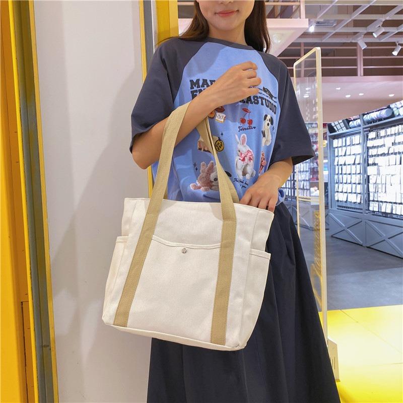 Storage Bag New Women's Bag Stylish and Simple Large-capacity Shoulder Bag Canvas Bag