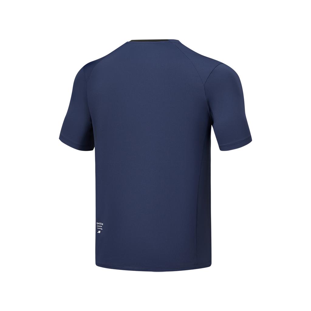 Skechers Performance Elastic Moisture-Wicking Quick-Dry Cool Short Sleeve T-Shirt Men tops Navy-Academy-Blue P225M170-02MZ