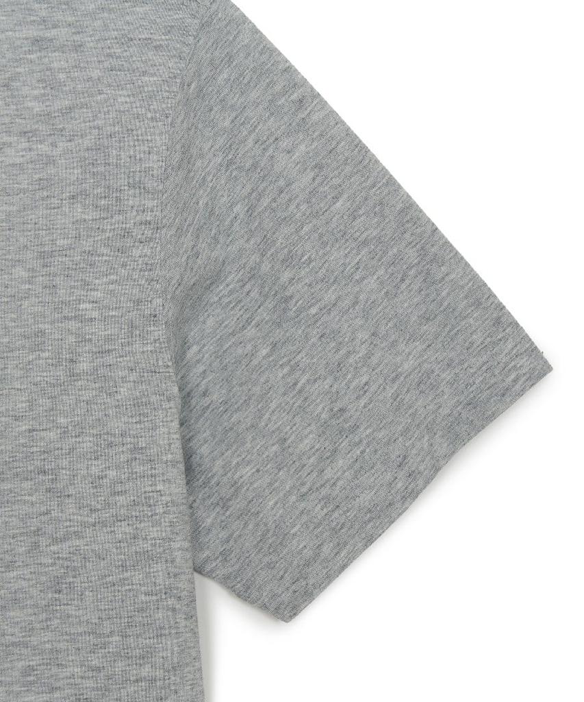 Emelbi Sportive Cursive Back Letter Short Sleeve T-Shirt Nym (Melange Grey)