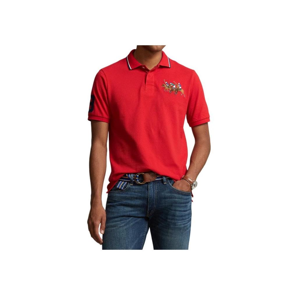 Polo Ralph Lauren SS23 Animal Pattern Straight Fit Short Sleeve Polo Shirt Men Tops Bright-Red 710900614-002