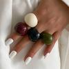 Ingemark Vintage Onregelmatige Gladde Hars Plastic Ringen voor Vrouwen Nieuwe Trend Boho Geometrische Vingerringen Esthetische Feest Sieraden