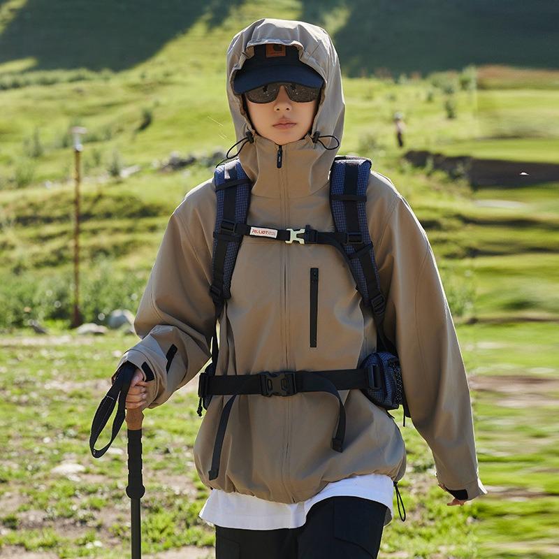 Mountain outdoor jacket women's spring and autumn functional windproof waterproof tooling hooded mountaineering jacket
