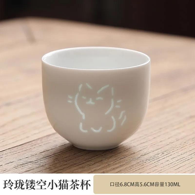 Ceramic Hollow Exquisite Teacup Creative Master Cup Household Teacup Bowl Single Cup Personal Special Tea Cup High-End 175