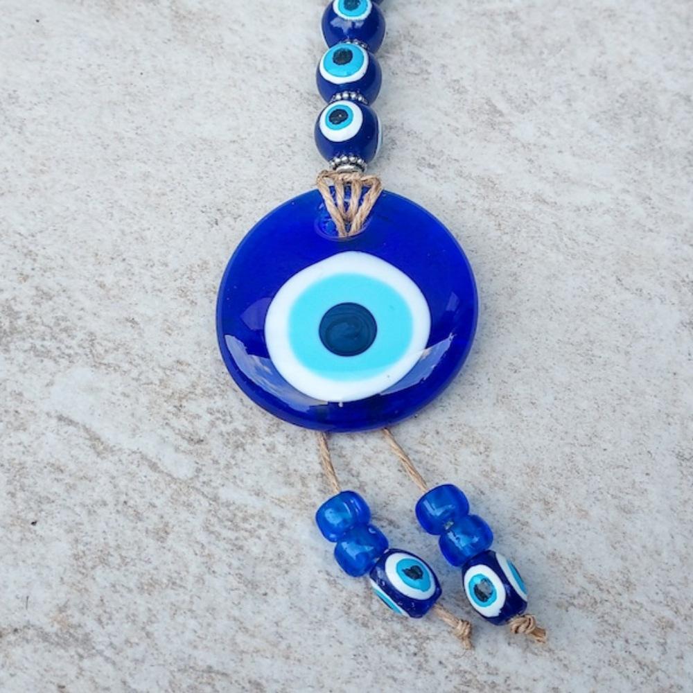 European & American Style Turkish Evil Eye Glass Pendant: Unique Wall & Car Ornament