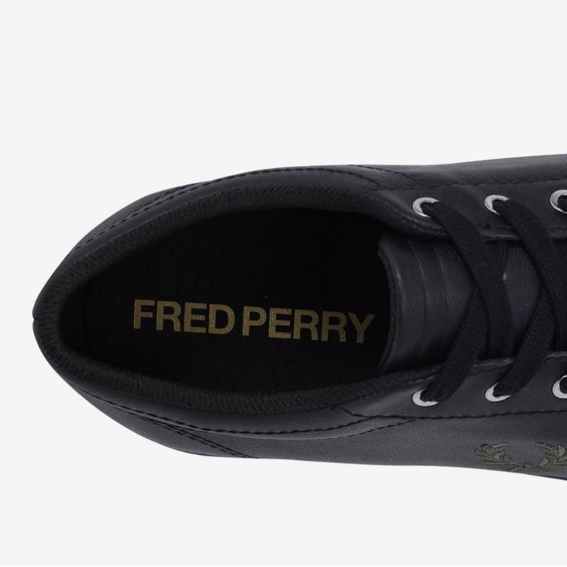 Fred Perry Mens Triple Black Sneakers Baseline Leather Sfpm2437311 W90