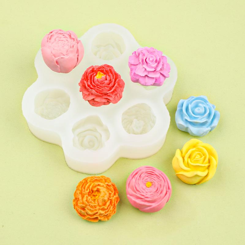 3D Flower Silicone Mold for DIY Scented Candles, Cake Decorations, and Car Scents
