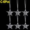 Clear Crystal Snowflake Icicle Pendants Acrylic Christmas Tree Ornaments Holiday New Year Home Party Hanging Decoration Supplies