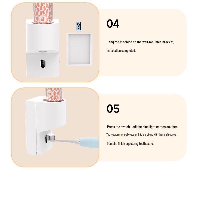 Smart Infrared Sensor Toothpaste Dispenser & Easy-Clean Wall-Mounted Toothbrush Holder
