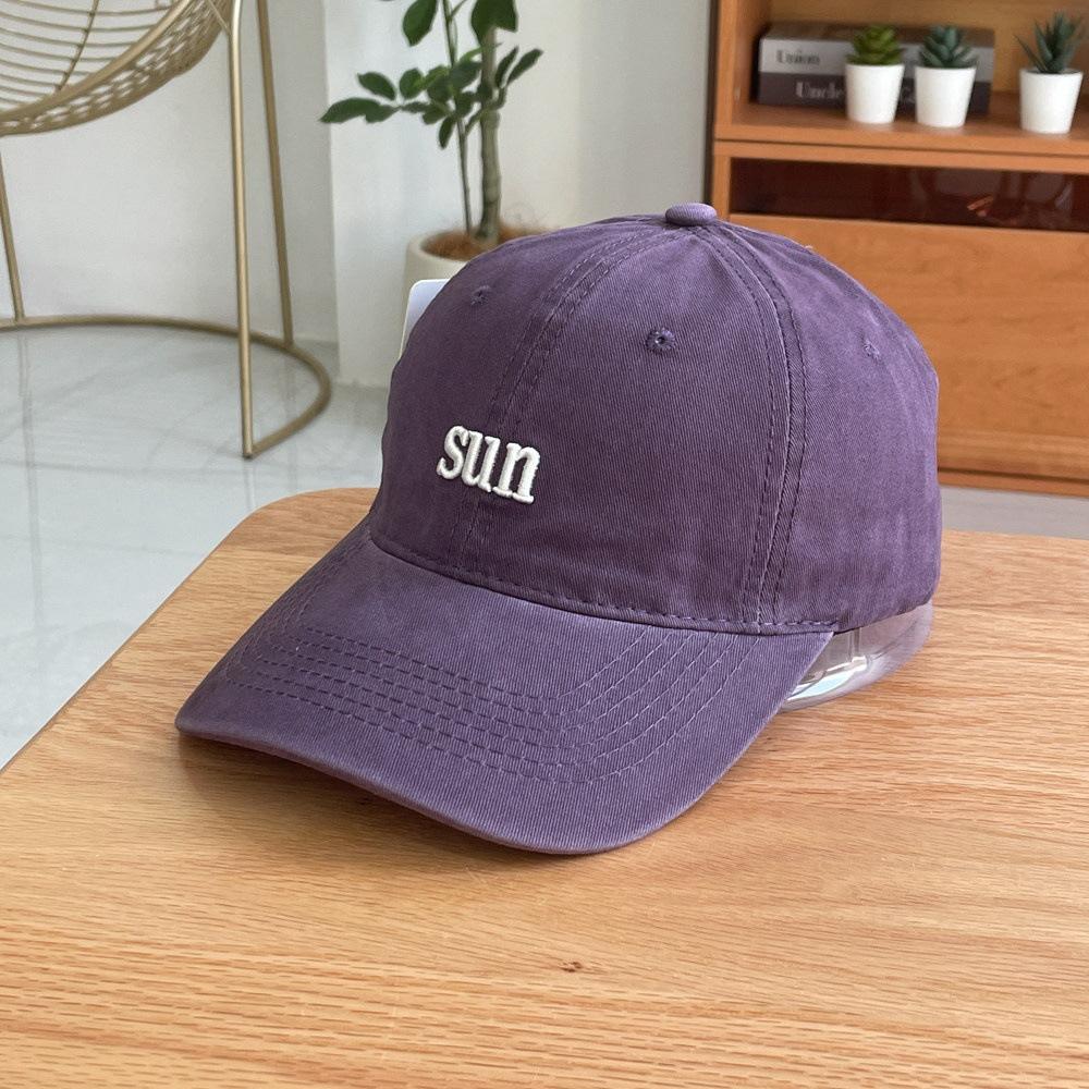 Fashion Hat Versatile Letter Sun Embroidery Soft Top Baseball Cap Children Couple Travel Cotton Shade Sun Protection Peaked Cap Men's Tide