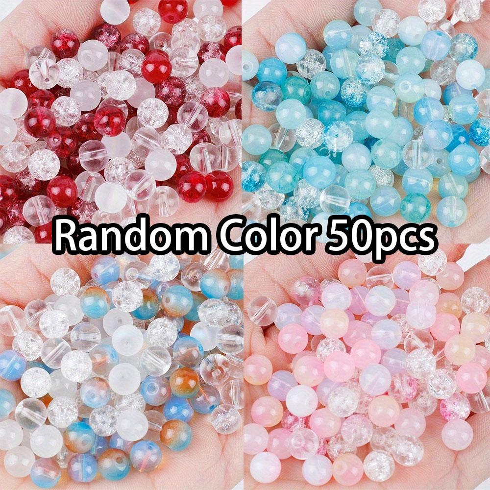 

50/100/200 шт. Красные, синие, розовые, случайные смешанные двухцветные стеклянные бусины, смешанные стеклянные бусины, разделенные бусины, ручная работа, ожерелье, браслет, брелок Random Color 50pcs