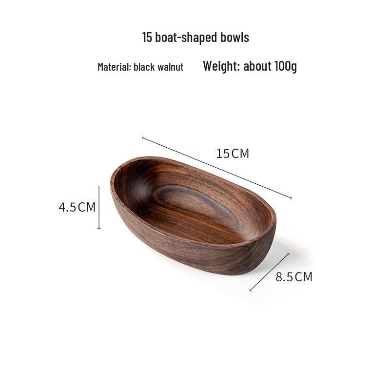ZISIZ Black Walnut Wood Boat Bowl