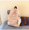 School bag Japanese simple solid color backpack light commuting large capacity student school bag casual versatile outdoor travel backpack