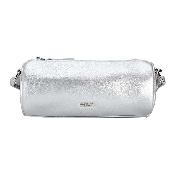 FILA Fashion Simple Versatile Solid Color Polyurethane Handheld Shoulder Crossbody Bag Mini Women bags Silver F13W439174FSV Silver,Extra Small