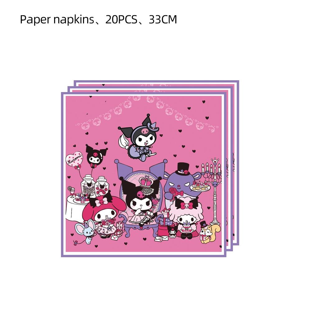 New Kuromi Party Supplies Set With Decorative Balloons And Tableware