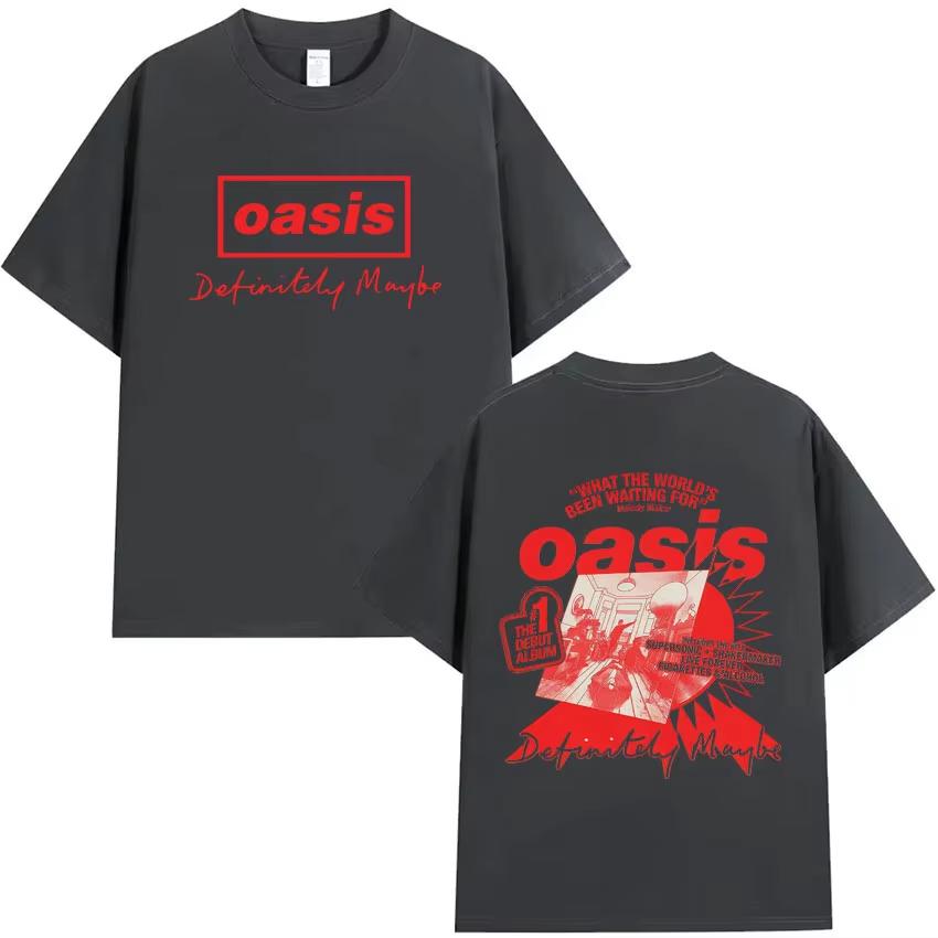 Rapper Oasis Doppelseitiger Druck T-Shirt Herren Damen Harajuku Humor Lässig Y2K Übergroß Sommer Pop Kurzarm T-Shirts Fans Geschenk