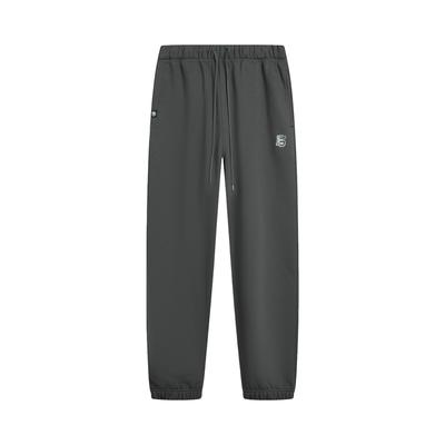 Li Ning Badfive Fleece Lined Warm Sports Fashion Versatile Loose Stitching Knit Sweatpants Men Bottoms AKLV779-3