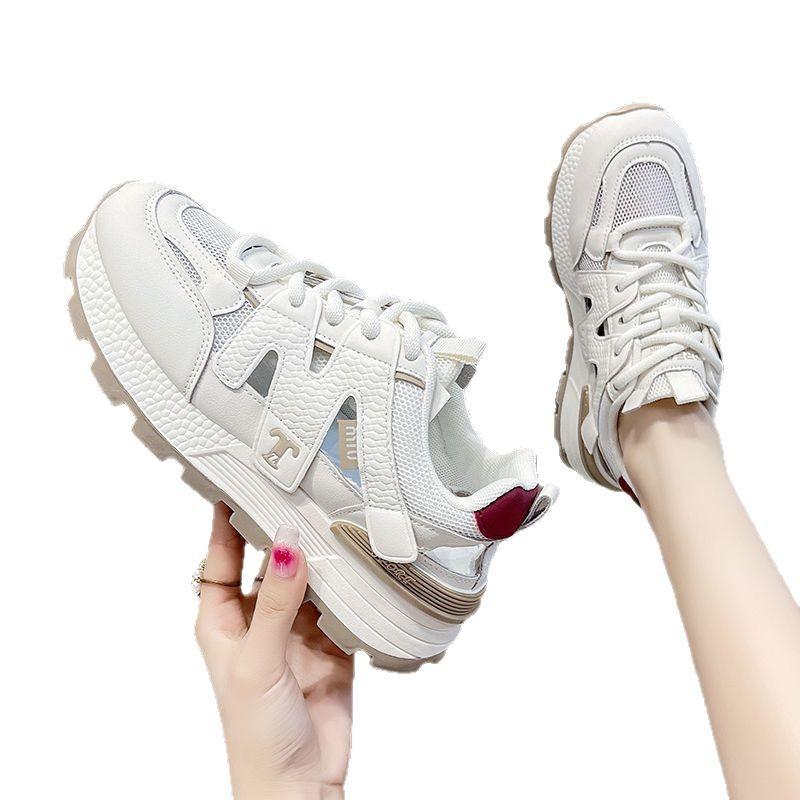 Hollow single mesh platform casual women's sandals Forrest Gump shoes 2025 summer breathable versatile deodorant sports dad shoes tide