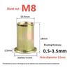 100Pcs Rivet Nut +Hand Threaded Rivet Nuts  Bt606 M3 M4 M6 M8 Double Insert Manual Riveter  Riveting Rivnut Rivet Tool