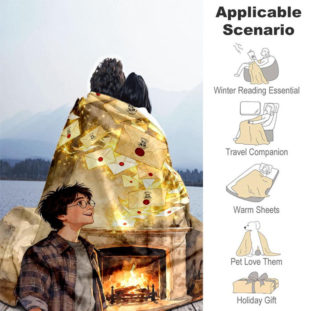 1pc Harry Potter Outdoor Blanket Lightweight Flannel, All-Season Use for Sofa, Bed, Travel, Camping, Living Room, Office, Couch056