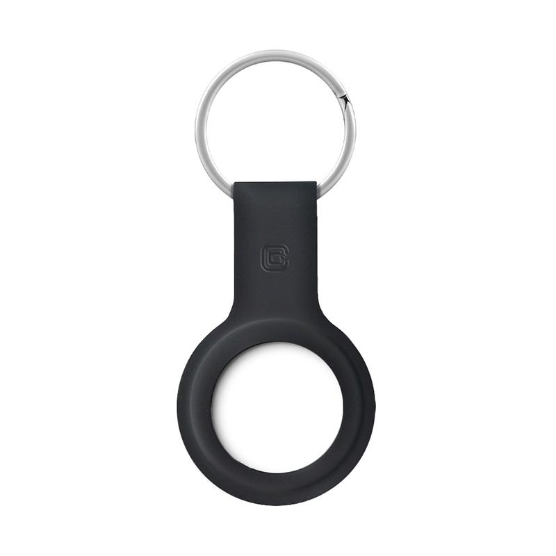 Crong Silicone Case With Key Ring - Etui Ochronne Brelok Do Apple Airtag (Czarny)