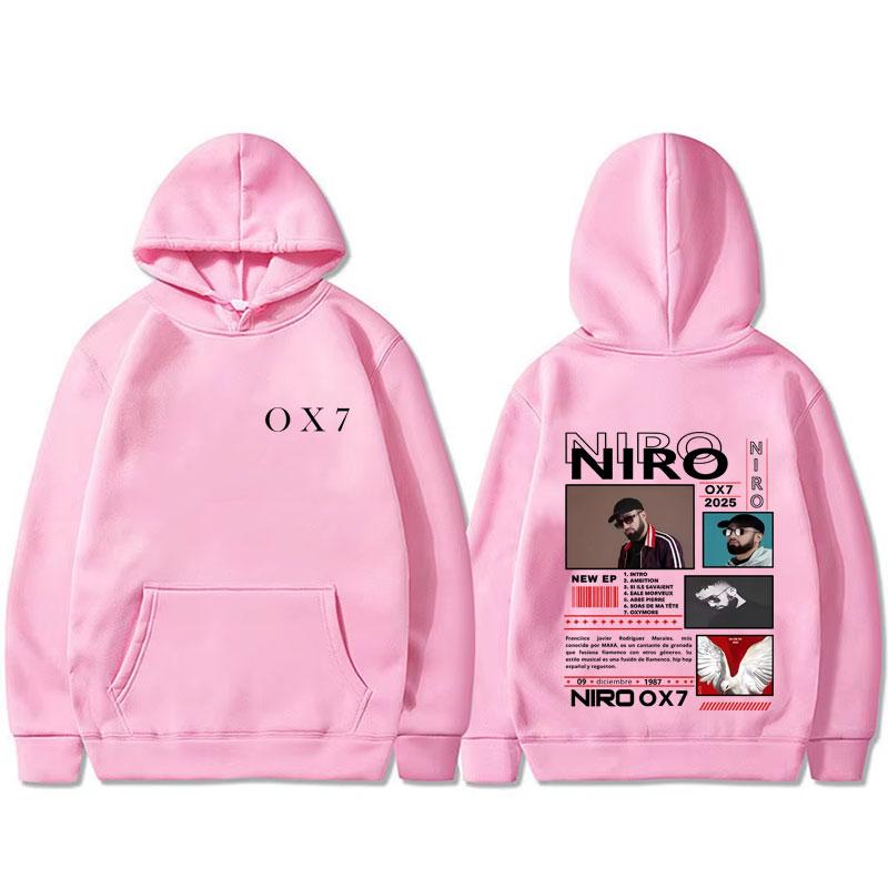 Rapper Niro OX7 Album Grafikdruck Hoodie Herren Damen Hip Hop Mode Popmusik Streetwear Männlich Vintage Lässig Übergroße Hoodies