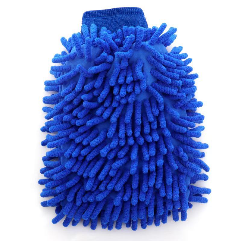 

Chenille Long-Pile Car Wash Gloves & Towel Set - Double-Sided, Thick, Soft Cleaning Tool 95g королевский синий