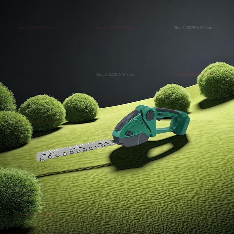 Akumulátorové elektrické nůžky na živý plot a nůžky na trávu 2 v 1, dobíjecí ruční zahradní nářadí pro prořezávání keřů, odplevelování, trávník