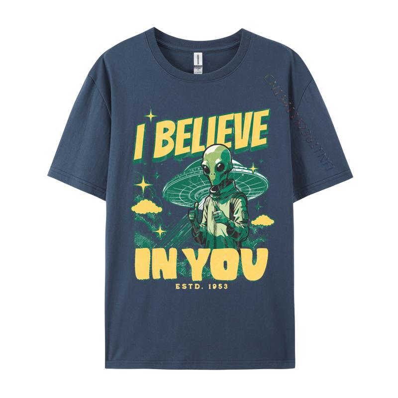 High Quality 3D Printing Tshirts Alien I Believe in You Tshirts 100 Cotton Tops Tees for Men Tops T Shirt