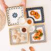 Nordic Style Ceramic Dumpling Plate Underglaze Color Household Sushi Plate With Sauce Plate Snack Pastry Plate