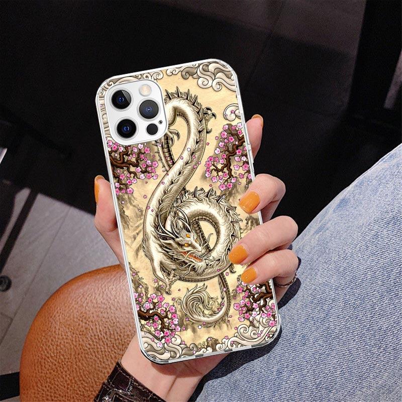 Asian Dragons Animal Tattoo Phnoe Case for Iphone 17 Air 16 11 12 13 Mini 14 Plus 15 Pro Max 7 8E SE 2020 16ProMax Phone Cover C