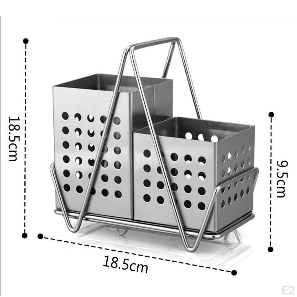1pc Stainless Steel Cutlery Holder Drainer Storage Chopsticks Organizer Rack