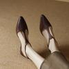 Fashion 2024 New Summer Sandals Cover Toe Sandals Pointed Toe High Heels Sandals for Women Handmade Women shoes Retro Stiletto Brown