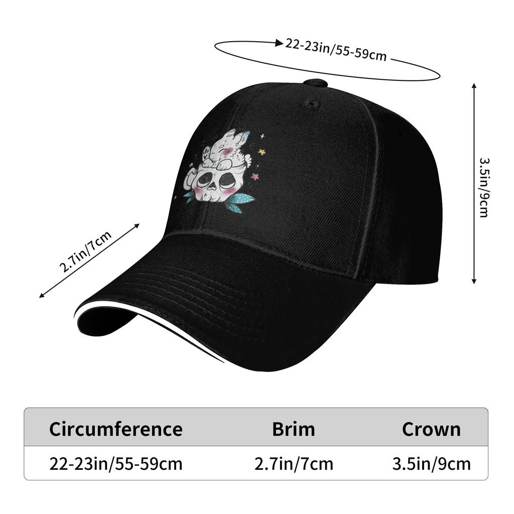 Totenkopf und Kaninchen Sonne Baseballkappe Frühling Design Druck Hip Hop Hüte Für Paar Damen Outdoor Sport Baseballkappen