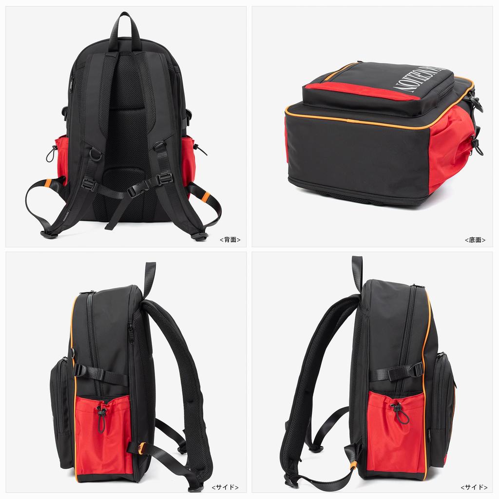 Sac à dos Collaboration Evangelion Moustache, Sac à dos de jour, Format A4, Capacité 30L, Polyester, MEV-4008 (rouge)