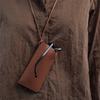 In-Stock PU Leather Concave Design Neck Hanging Glasses Case with Lanyard - Stylish and Simple Protective Cover
