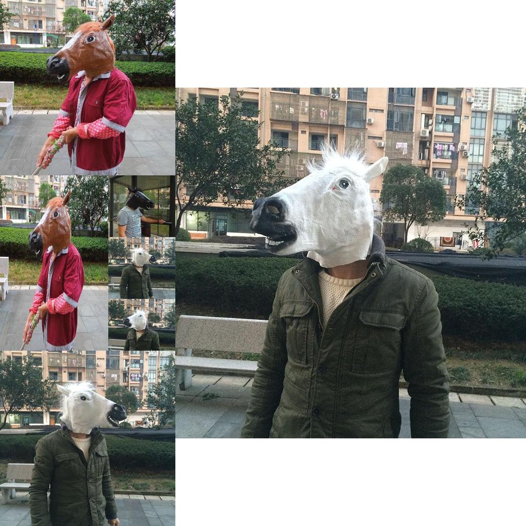 Masque Tête de Cheval en Latex de Qualité Premium Parfait Pour les Fêtes d'Halloween et de Cosplay