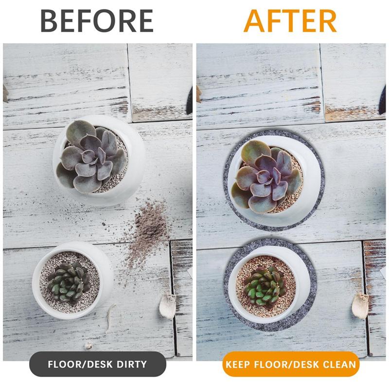 A95I-Waterproof 24PCS Absorbent Plant Coasters Mat, 4/6/8/10 Inch Reversible Round Fabric Plant Coasters And Plant Saucers